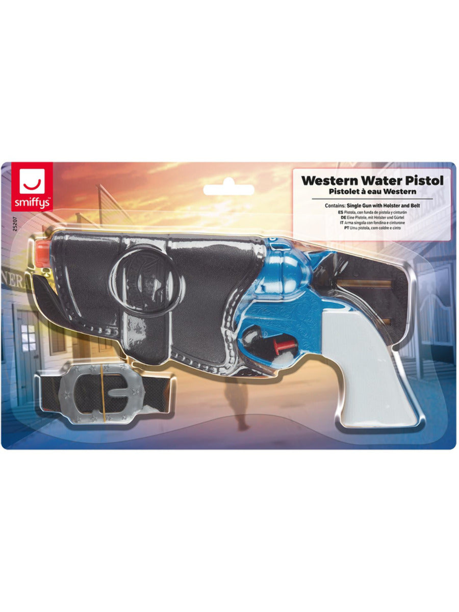 Western Water Pistol, Single Blue Gun, 25x13cm - 3