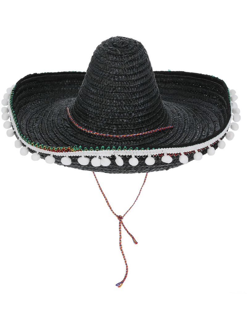 Sombrero Straw Hat, Black - 4