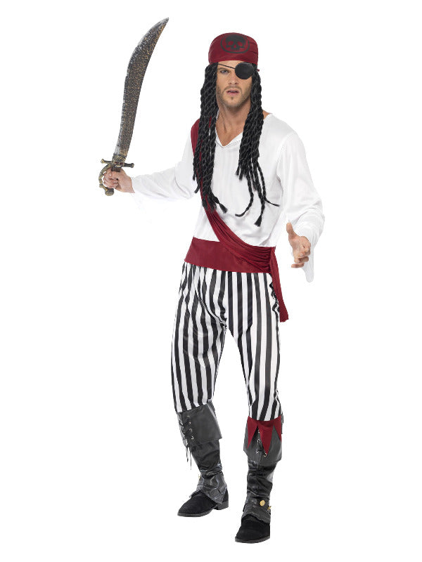 Pirate Man Costume, Black & White - 2