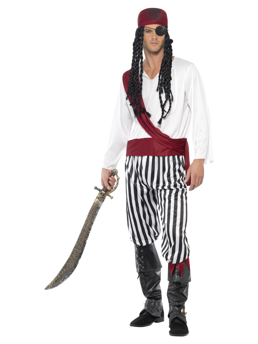Pirate Man Costume, Black & White - 5