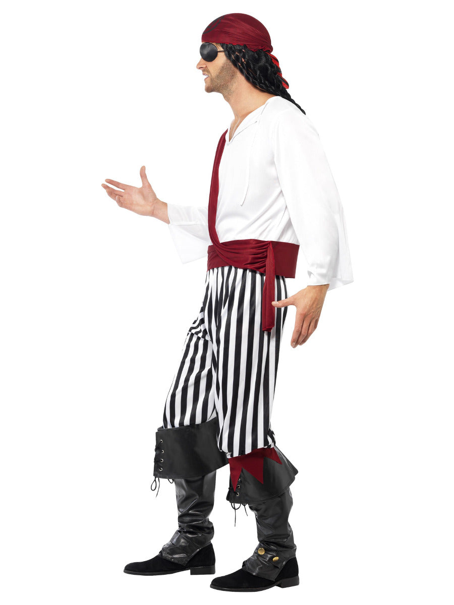 Pirate Man Costume, Black & White - 4