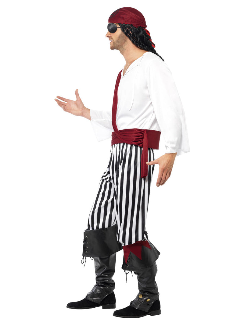 Pirate Man Costume, Black & White - 4