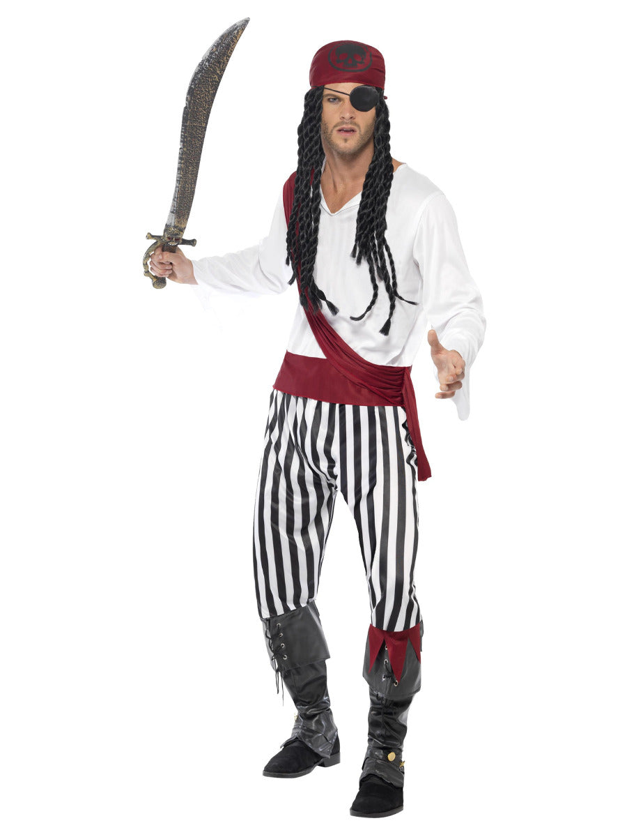 Pirate Man Costume, Black & White - 1