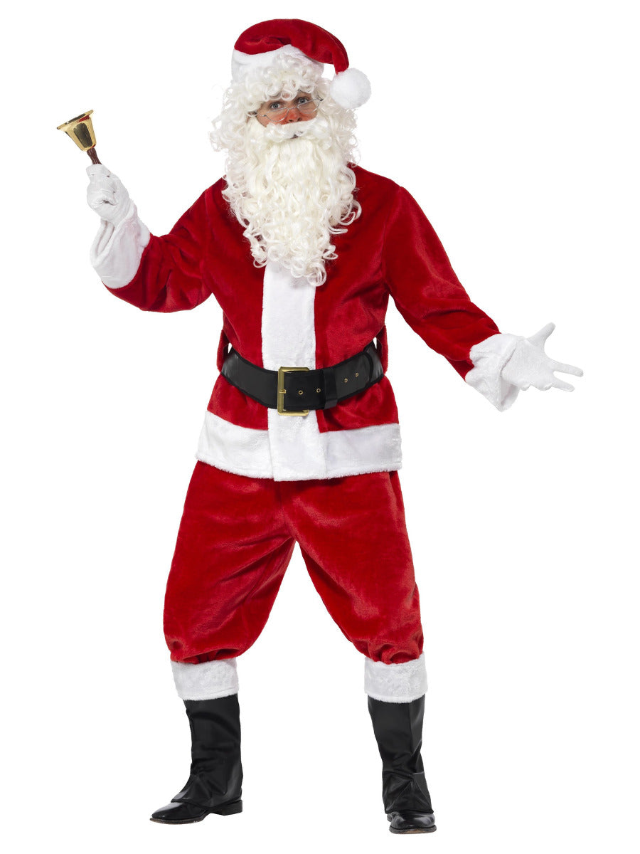Deluxe Santa Costume & Hat, Red - 1