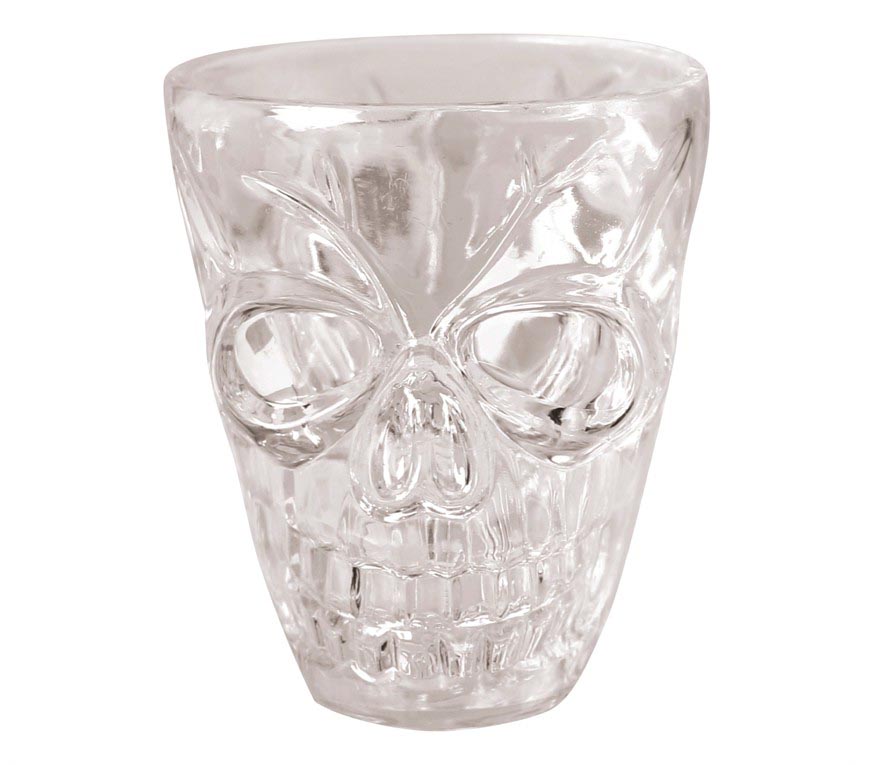 BLISTER 4 SHOT GLASSES SKULL 5.5 CM