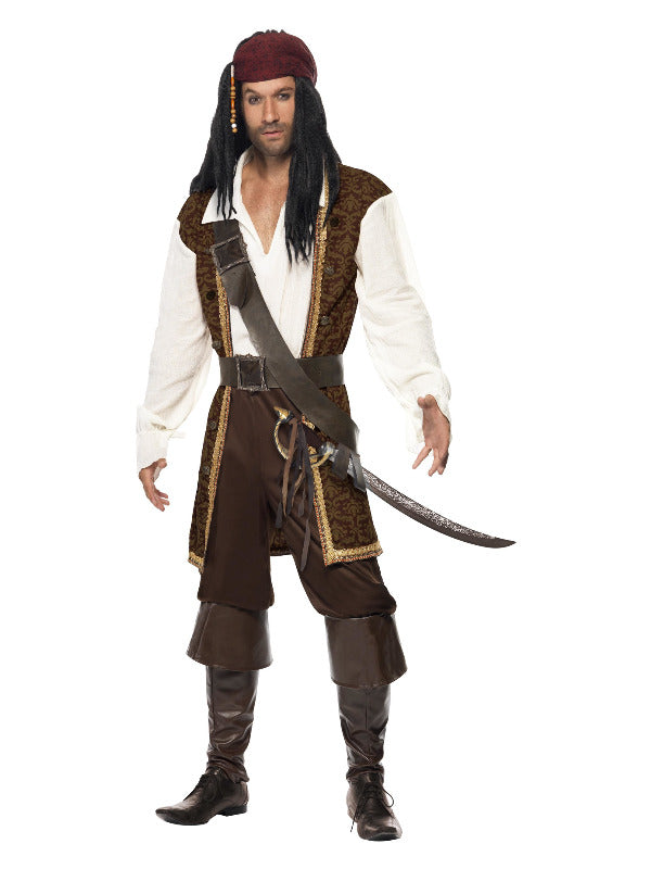 High Seas Pirate Costume, Brown - 2