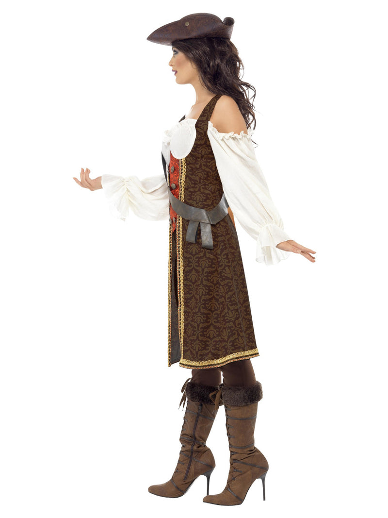 High Seas Pirate Wench Costume, Brown - 4