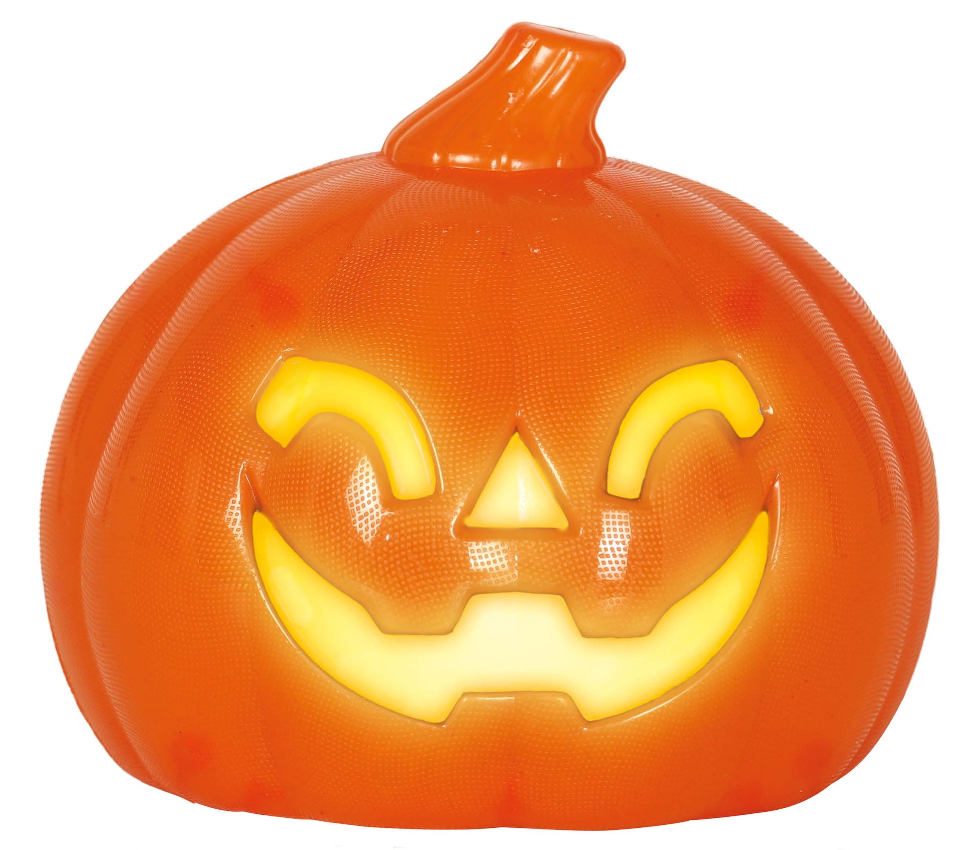 PUMPKIN WITH LIGHT, PLASTIC, 10 CMS.