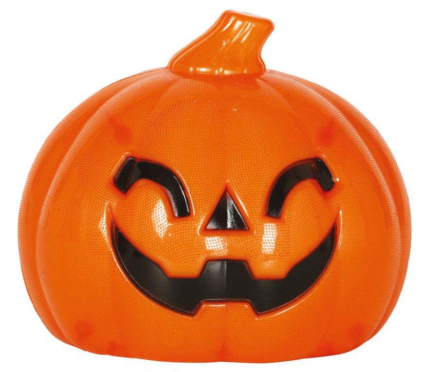 PUMPKIN WITH LIGHT, PLASTIC, 10 CMS.