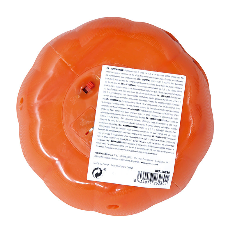 PUMPKIN WITH LIGHT, PLASTIC, 10 CMS.