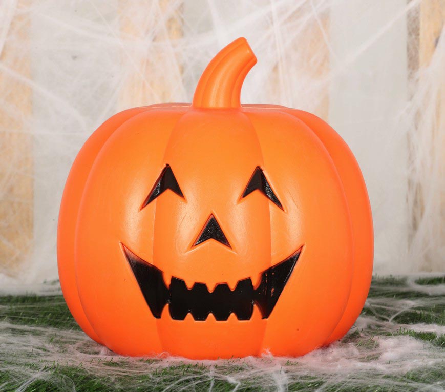 PUMPKIN WITH LIGHT AND SOUND, PVC, 32 CM