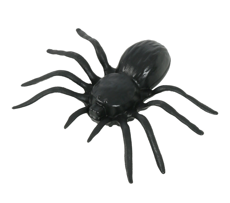 4 PLASTIC SPIDERS 10 CMS