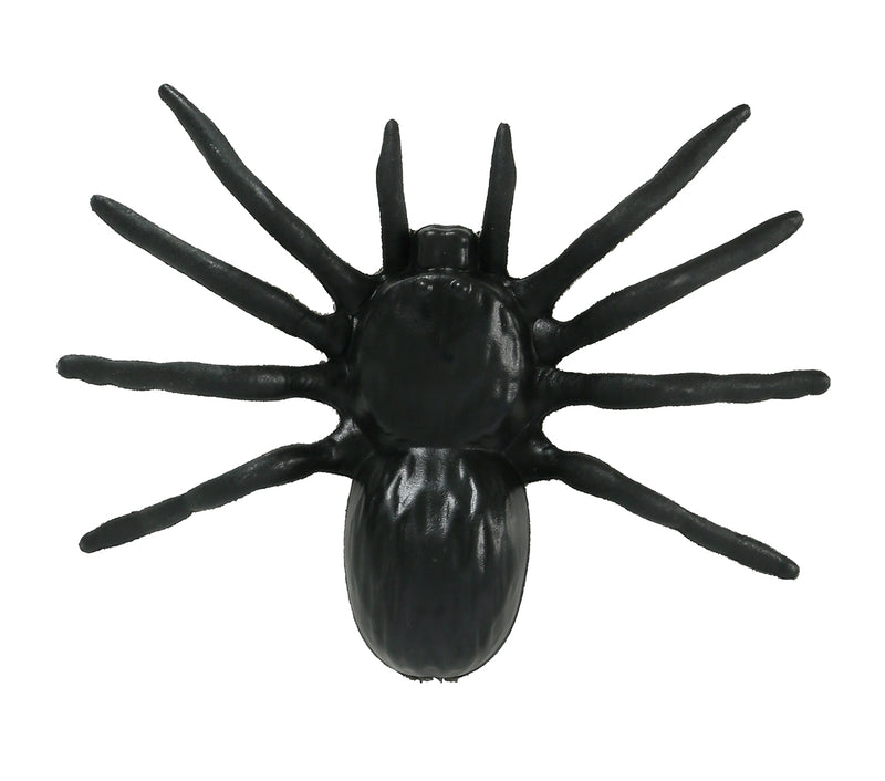 4 PLASTIC SPIDERS 10 CMS