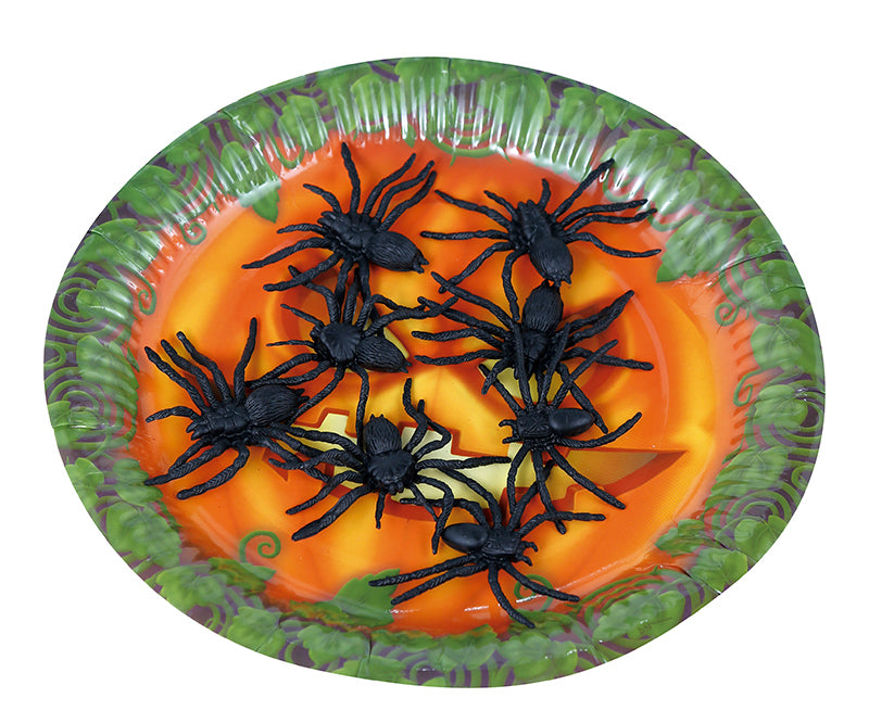 4 PLASTIC SPIDERS 10 CMS