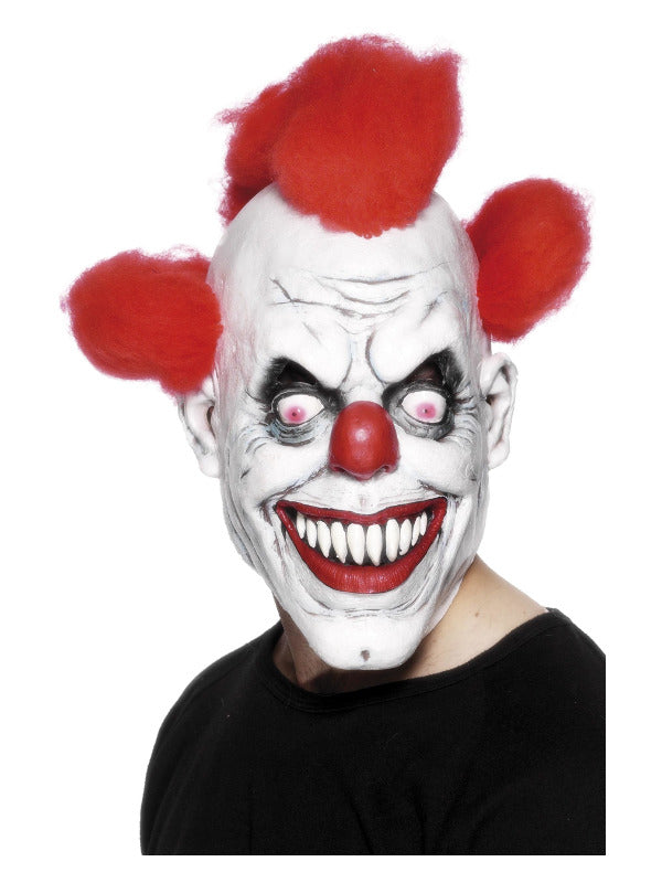 Clown 3/4 Latex Mask, Red & White - 2