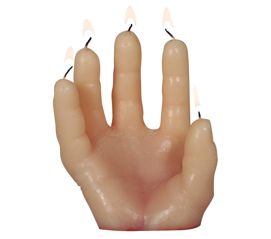 BLOODY HAND CANDLE 14X5 CMS