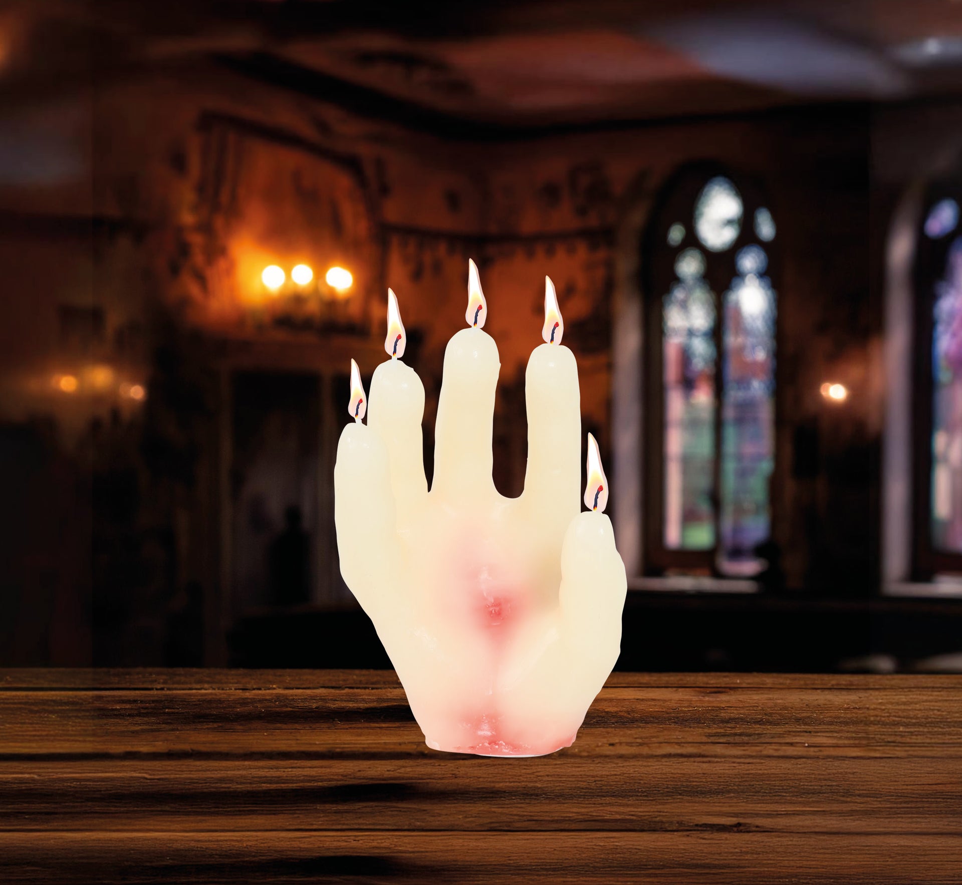 BLOODY HAND CANDLE 14X5 CMS