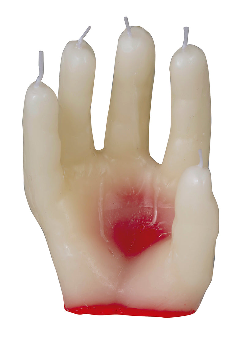 BLOODY HAND CANDLE 14X5 CMS