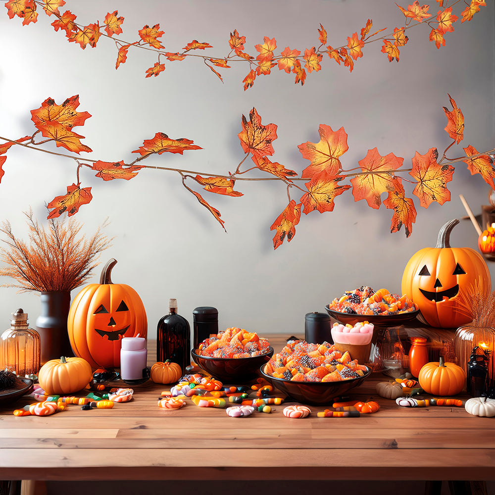 ORANGE LEAVES GARLAND 190 CMS