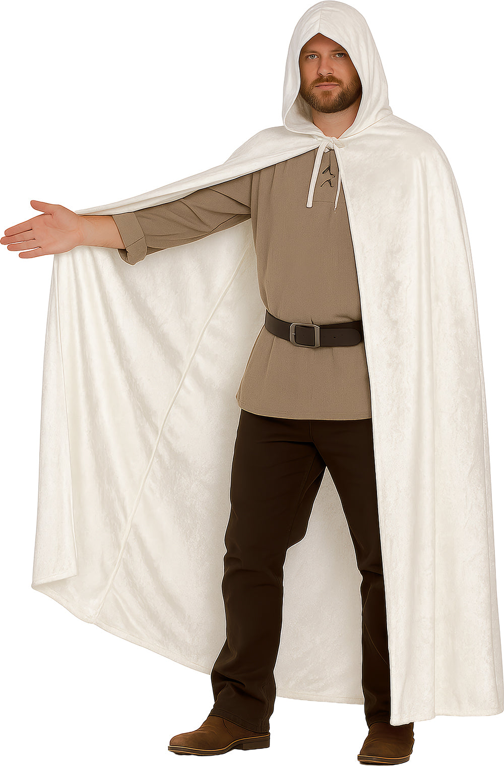VELVET HOODED CAPE WITH HOOD, 130 CM