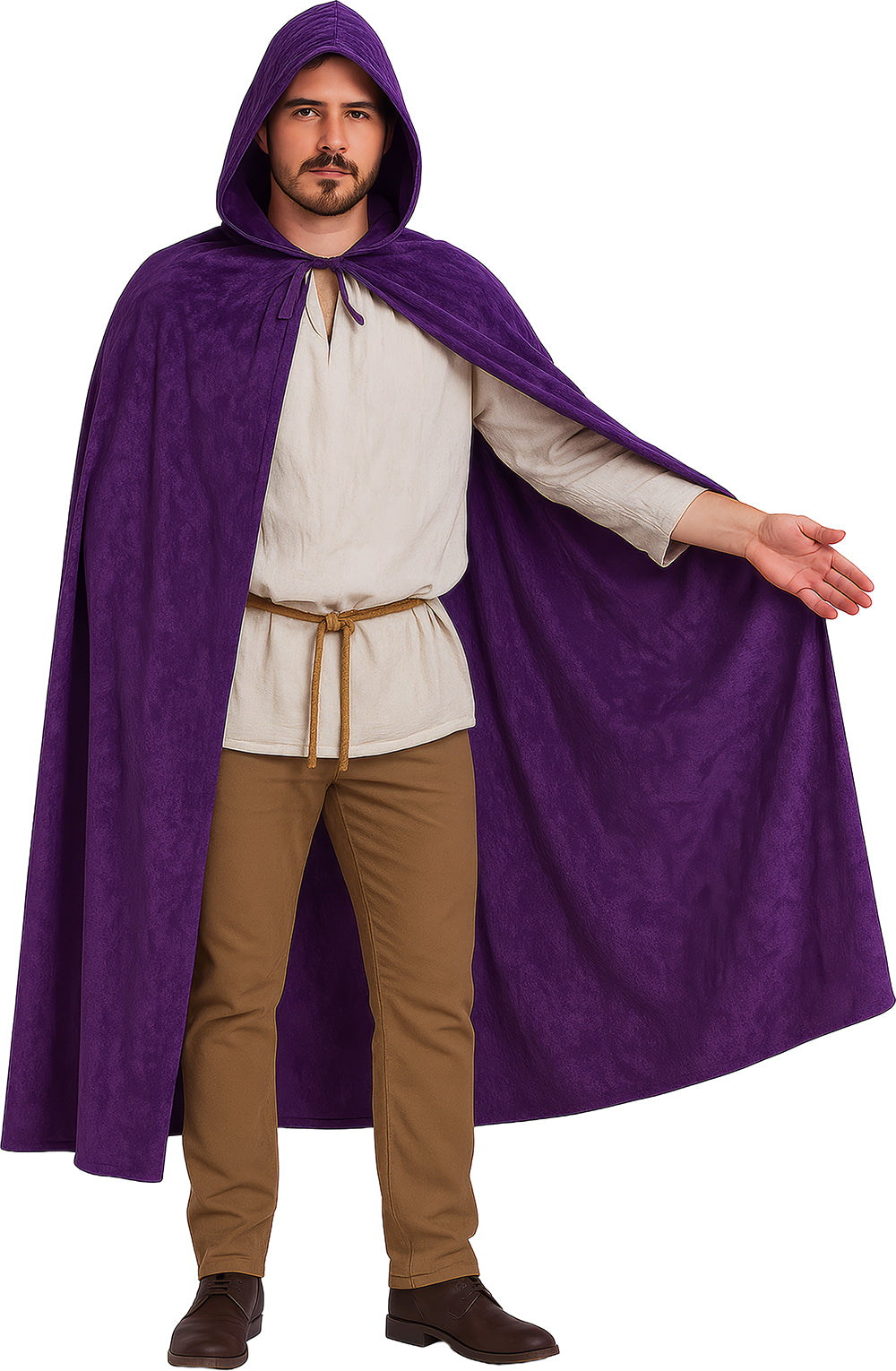 VELVET HOODED CAPE WITH HOOD, 130 CM