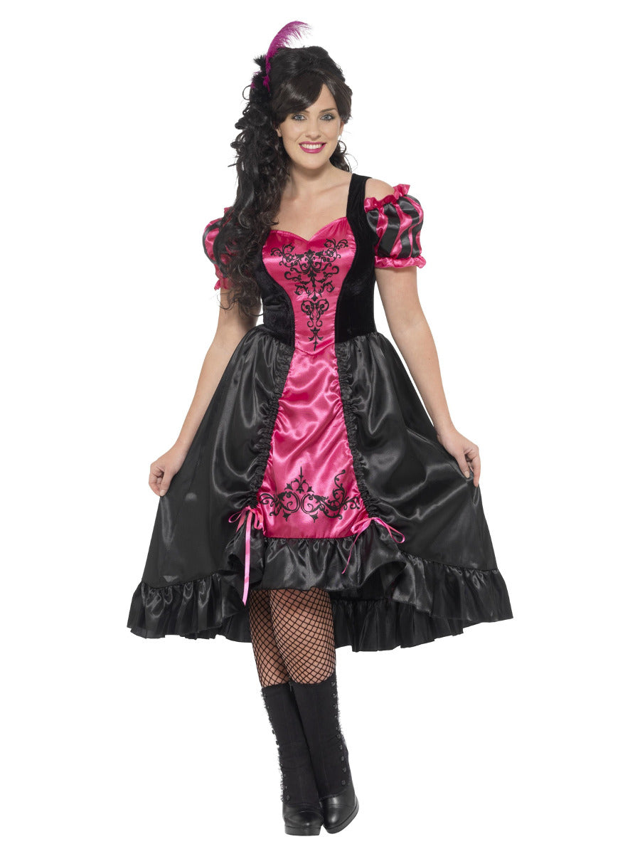 Curves Sassy Saloon Costume, Pink - 5