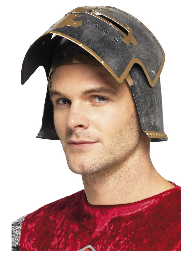 Medieval Crusader Helmet, Silver - 4