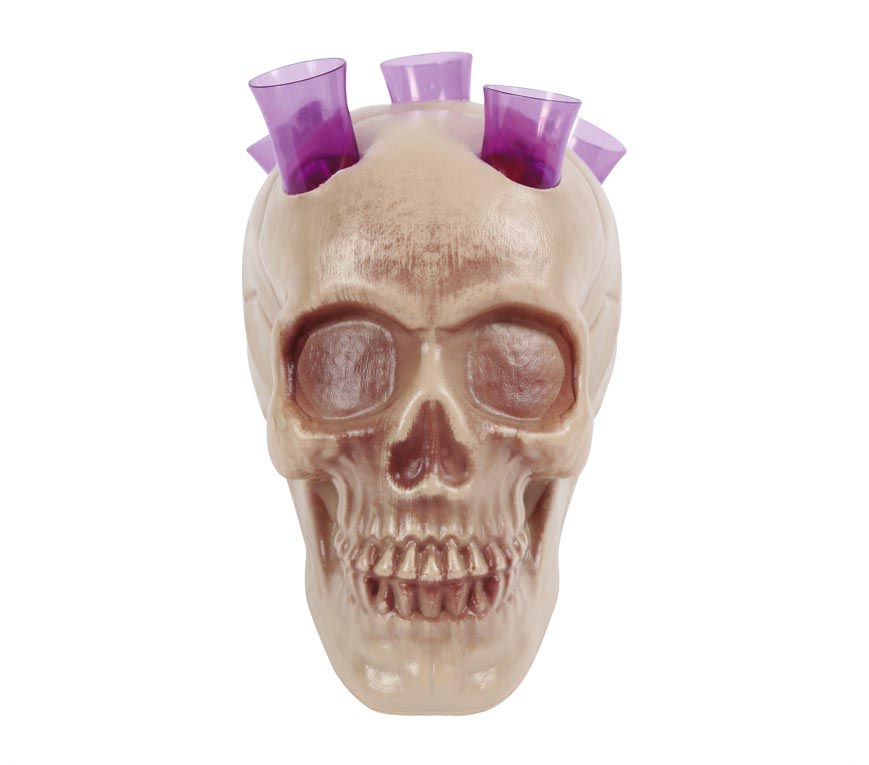 SKULL WITH SHOT GLASSES 20 CMS