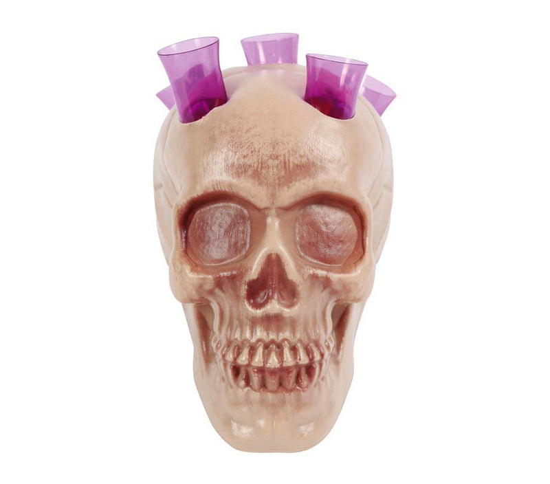 SKULL WITH SHOT GLASSES 20 CMS