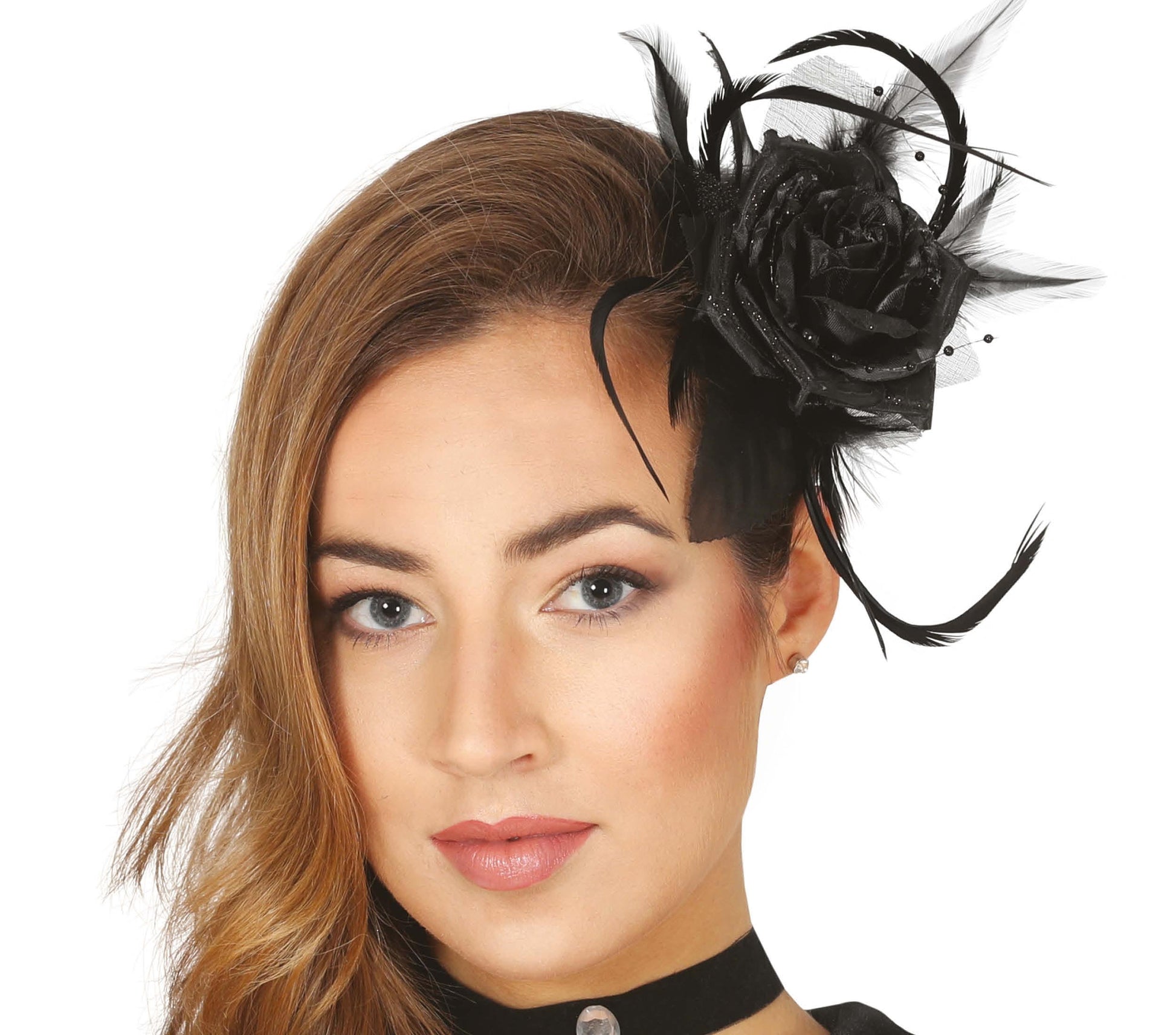 BLACK FLOWER HAIRCLIP