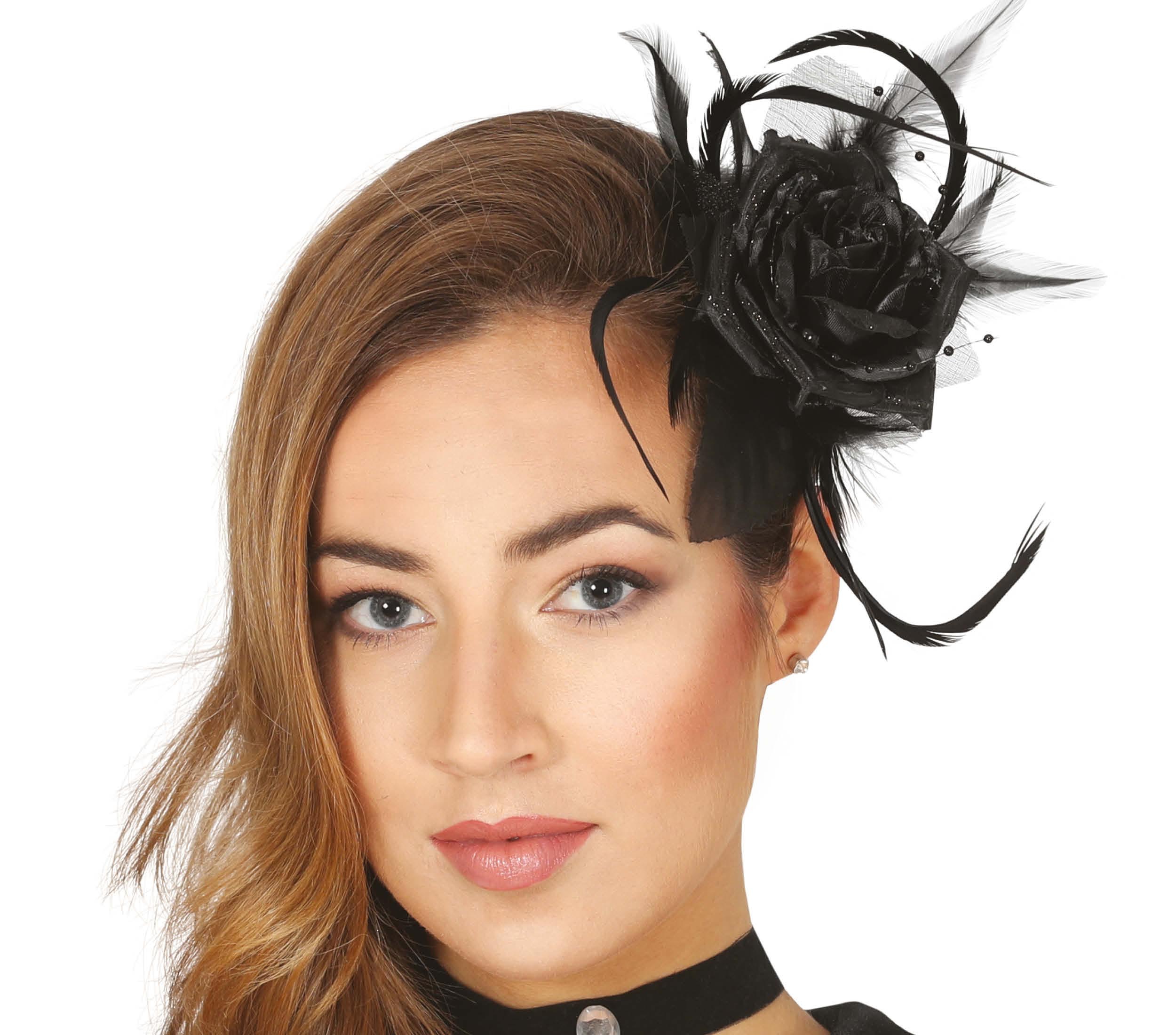 BLACK FLOWER HAIRCLIP