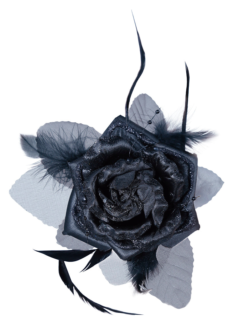 BLACK FLOWER HAIRCLIP