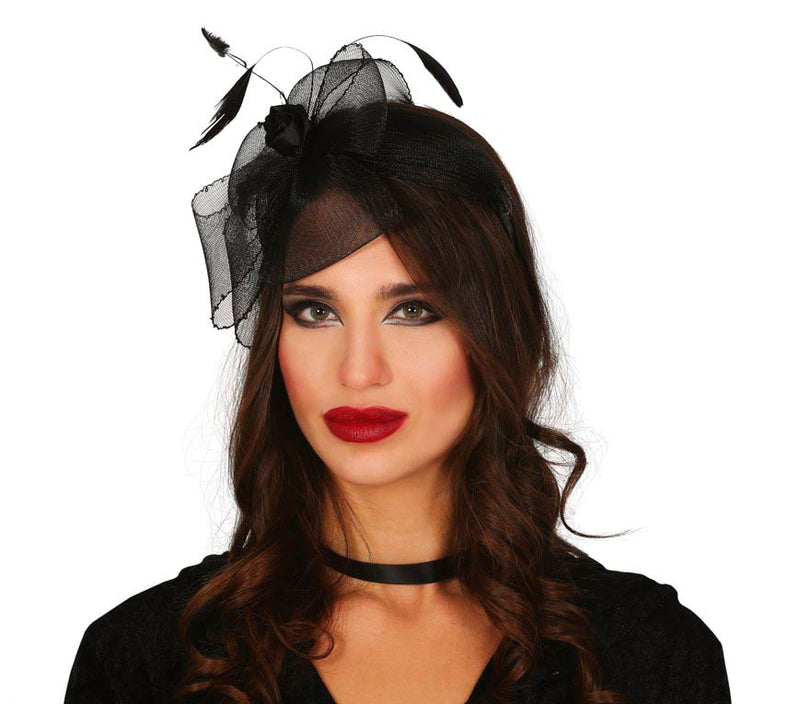 BLACK FLOWER TIARA