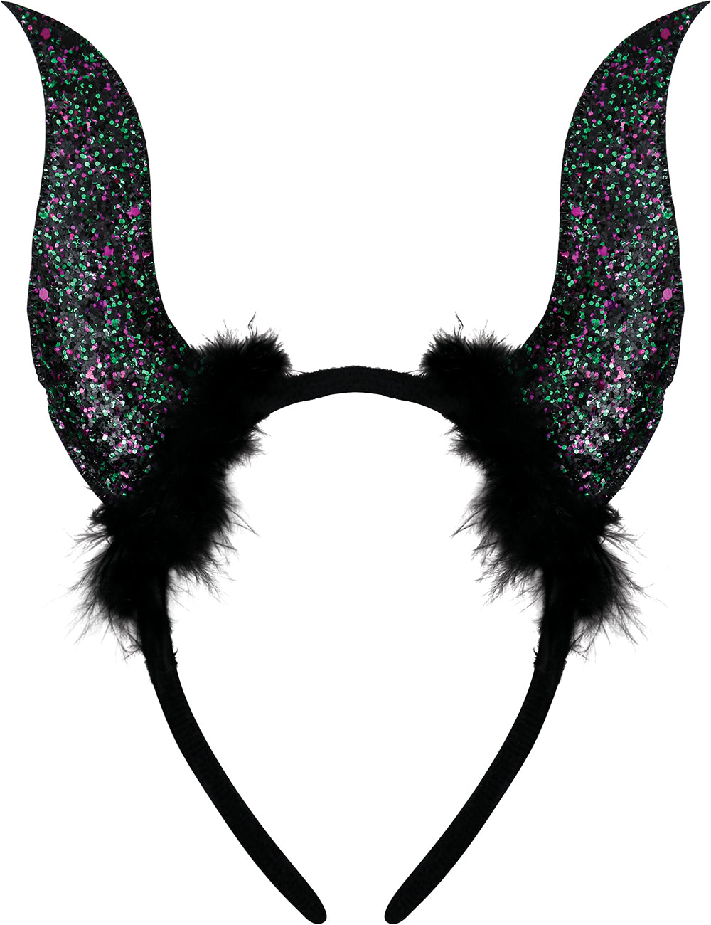 BLACK HORNS GLITTER TIARA