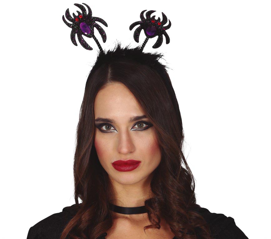 BLACK SPIDER GLITTER TIARA