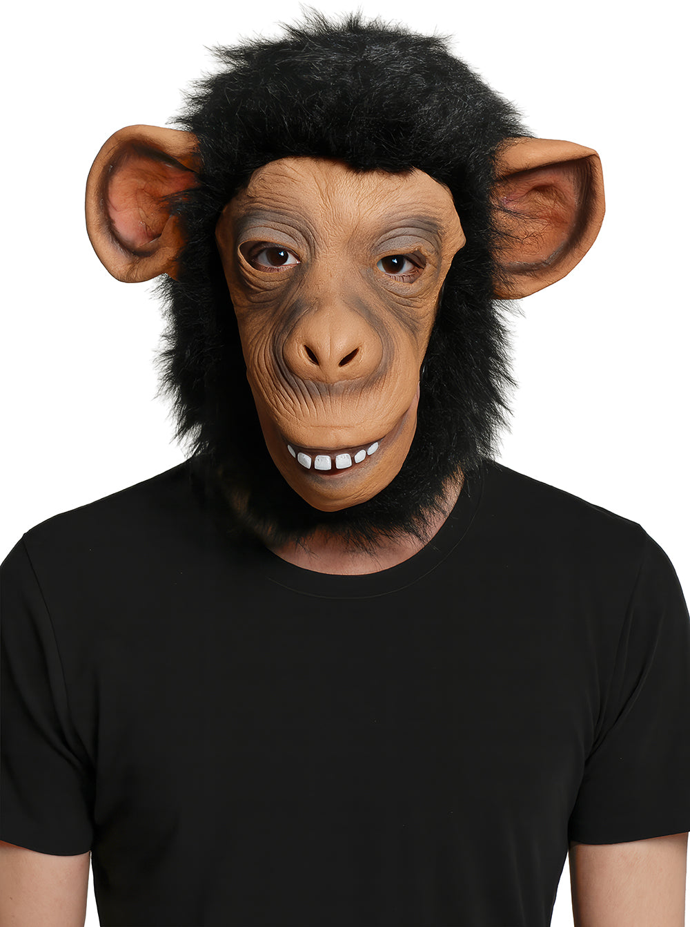 CHIMP MASK WITH HAIR, LATEX