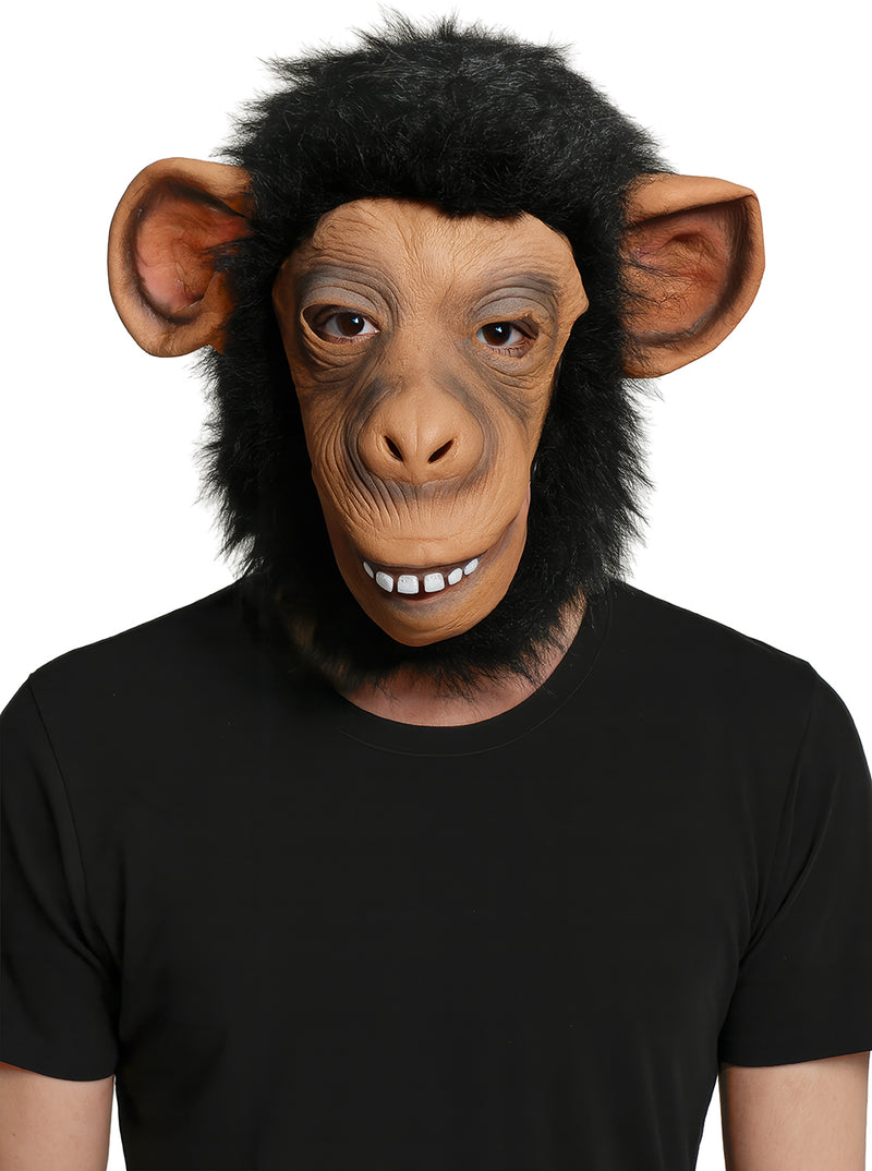 CHIMP MASK WITH HAIR, LATEX