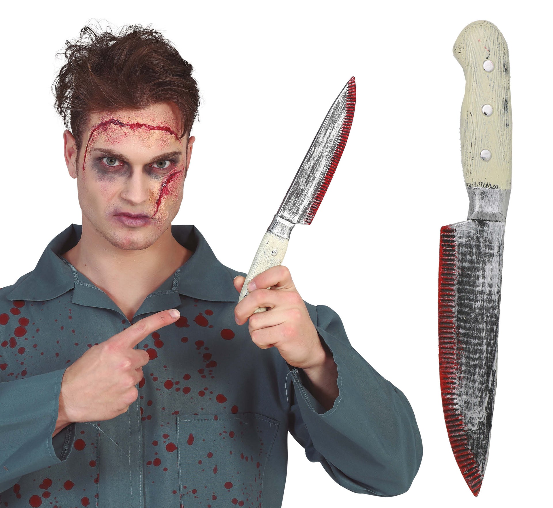 KITCHEN KNIFE WITH BLOOD 33 CMS.