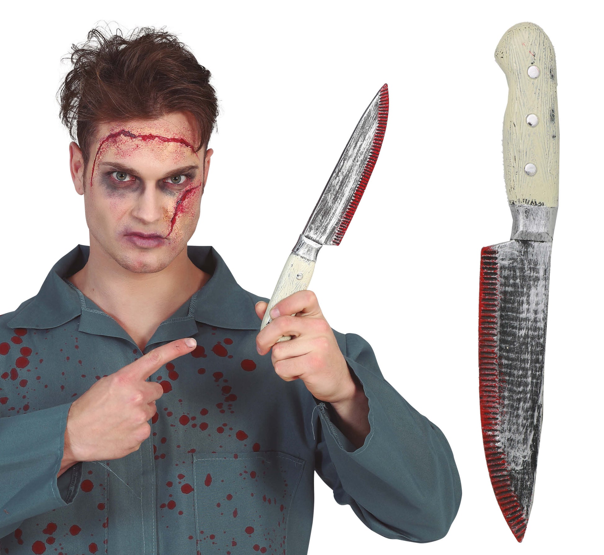 KITCHEN KNIFE WITH BLOOD 33 CMS.