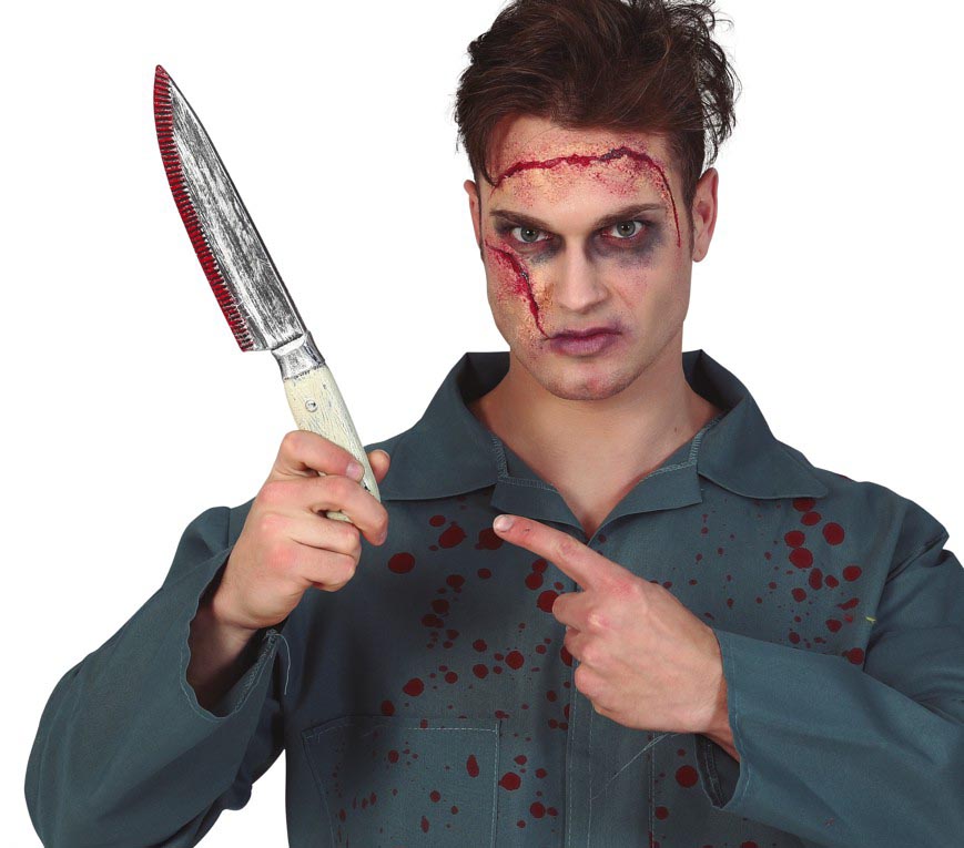 KITCHEN KNIFE WITH BLOOD 33 CMS.
