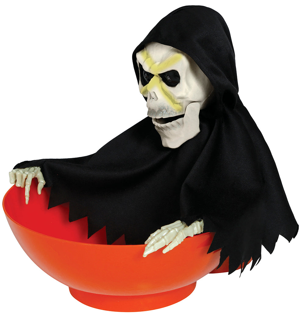 BOWL WITH SKELETON LIGHT SOUND AND MOV. 24X23 CM