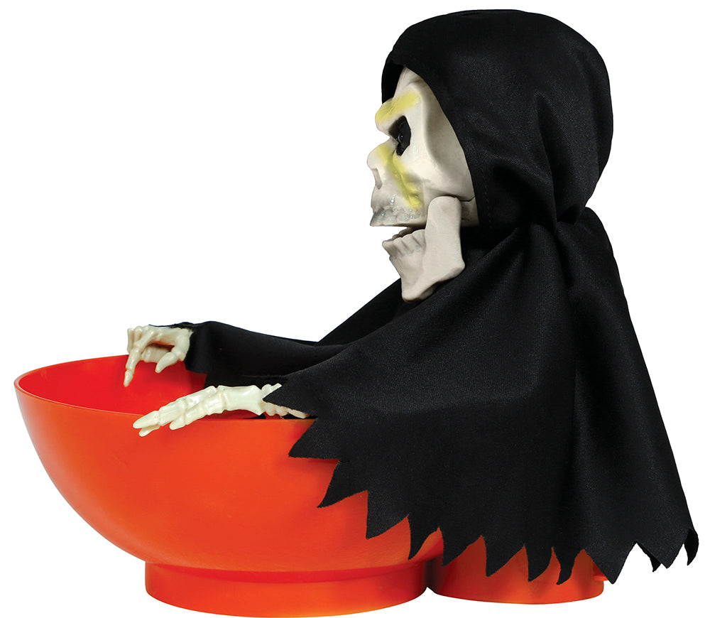 BOWL WITH SKELETON LIGHT SOUND AND MOV. 24X23 CM