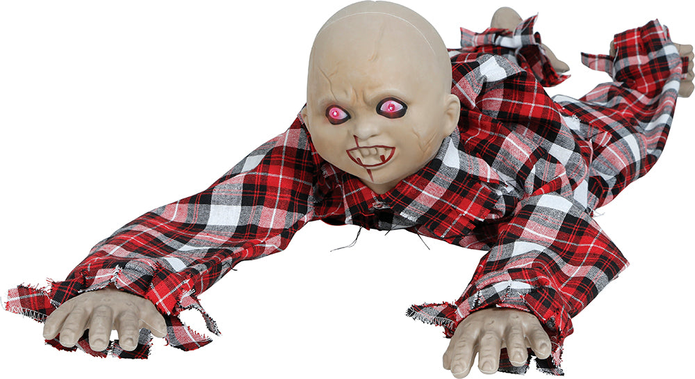CRAWLING ZOMBIE BOY, LIGHT SOUND AND MOV 90 CM