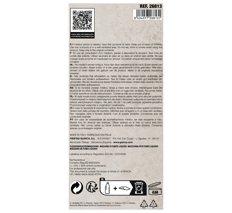1 L. LIQUID DRUM FOR SMOKE MACHINE