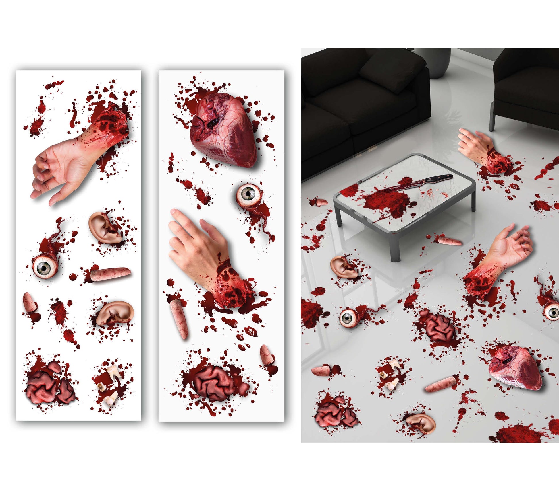 AMPUTATED ORGANS STICKERS, 2 SHEETS, 25X70 CM