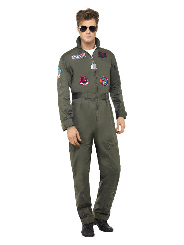Top Gun Deluxe Male Costume, Green - 2