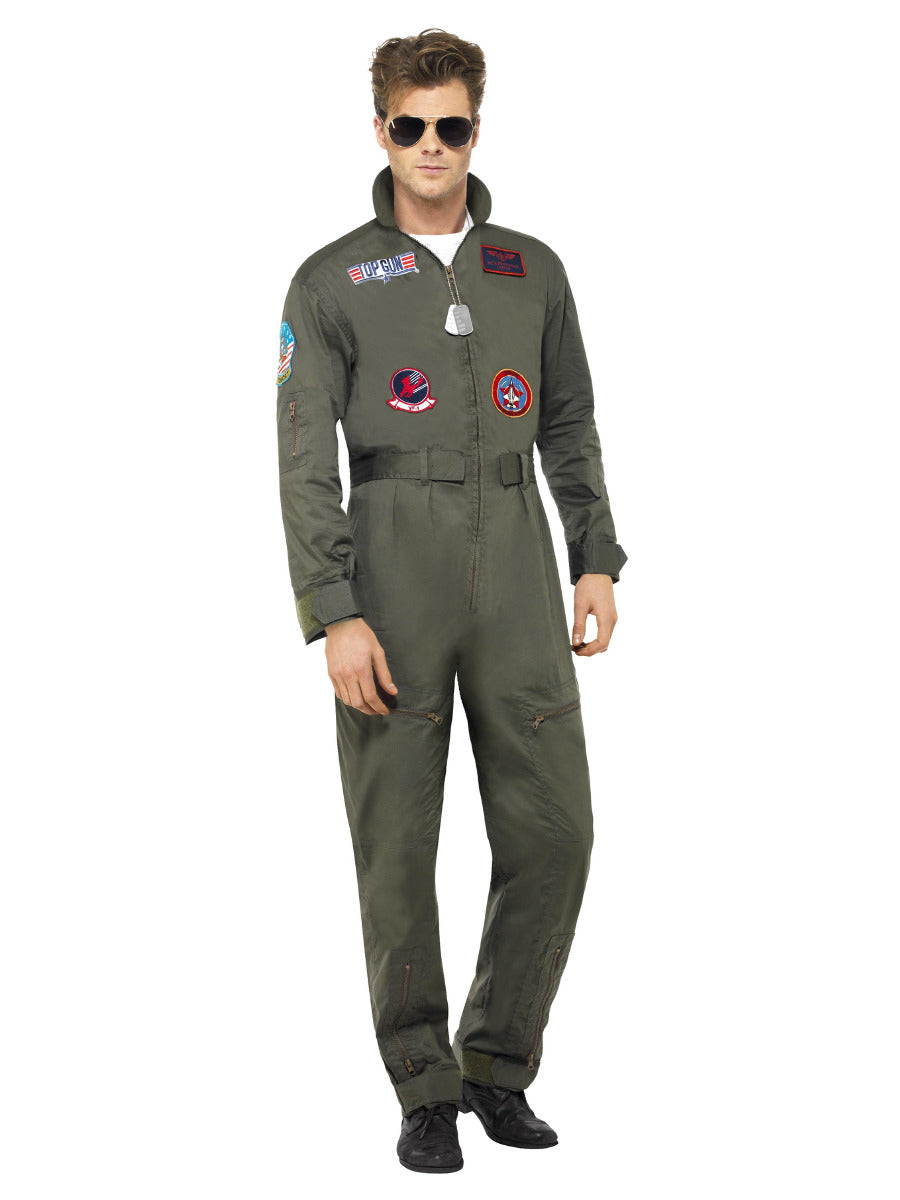 Top Gun Deluxe Male Costume, Green - 1