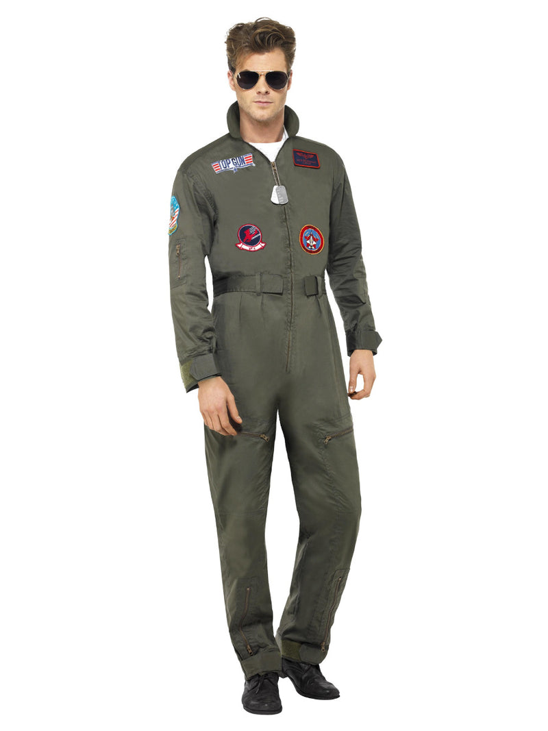 Top Gun Deluxe Male Costume, Green - 1