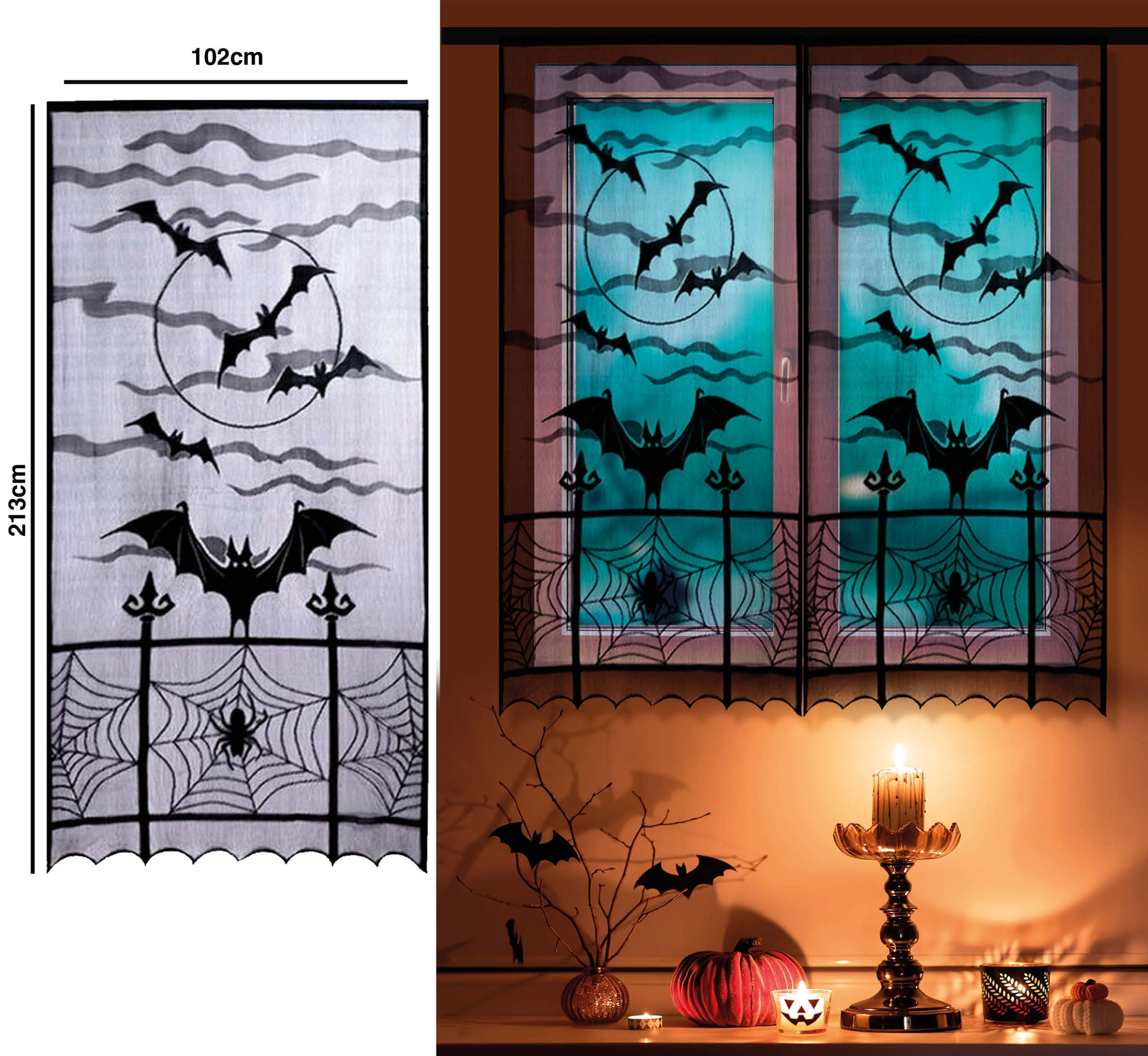 1 WITCH WINDOW DECORATION 102X213 CM