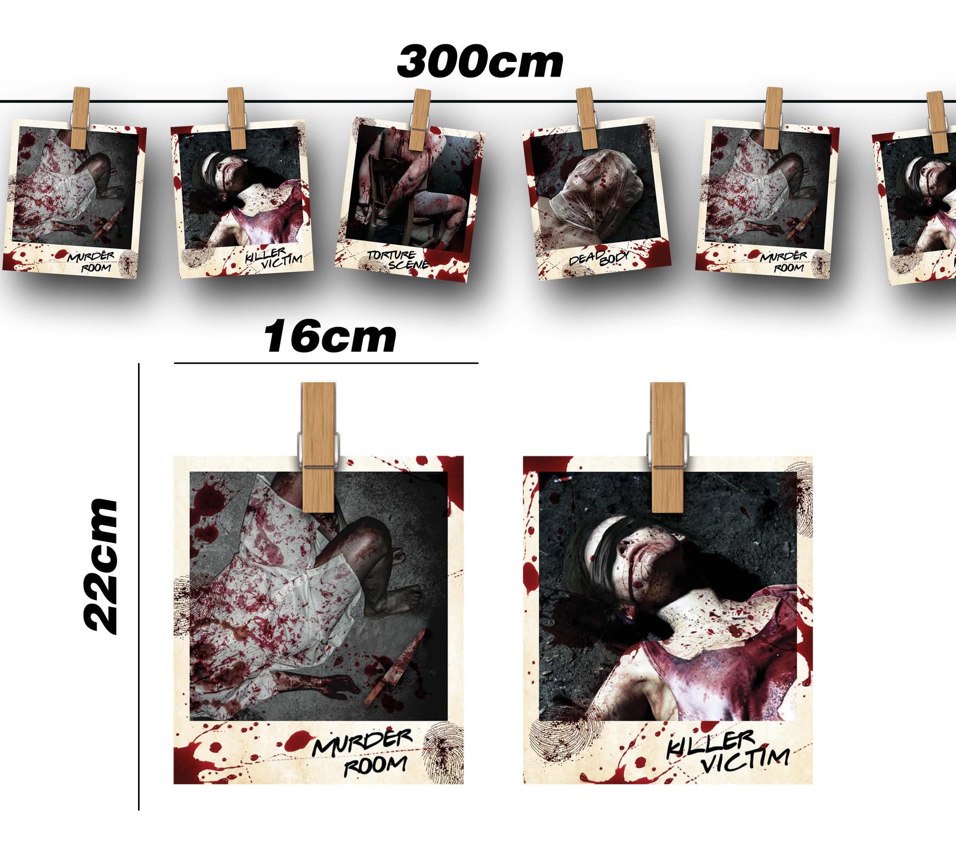 GARLAND CRIME SCENE PHOTOS 274 CM 16X22 CM